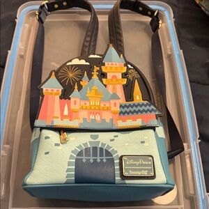 Loungefly Blue and Pink Castle Backpack